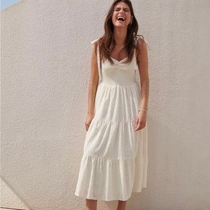 Madewell Eyelet Tie Strap Midi Dress / Size Small